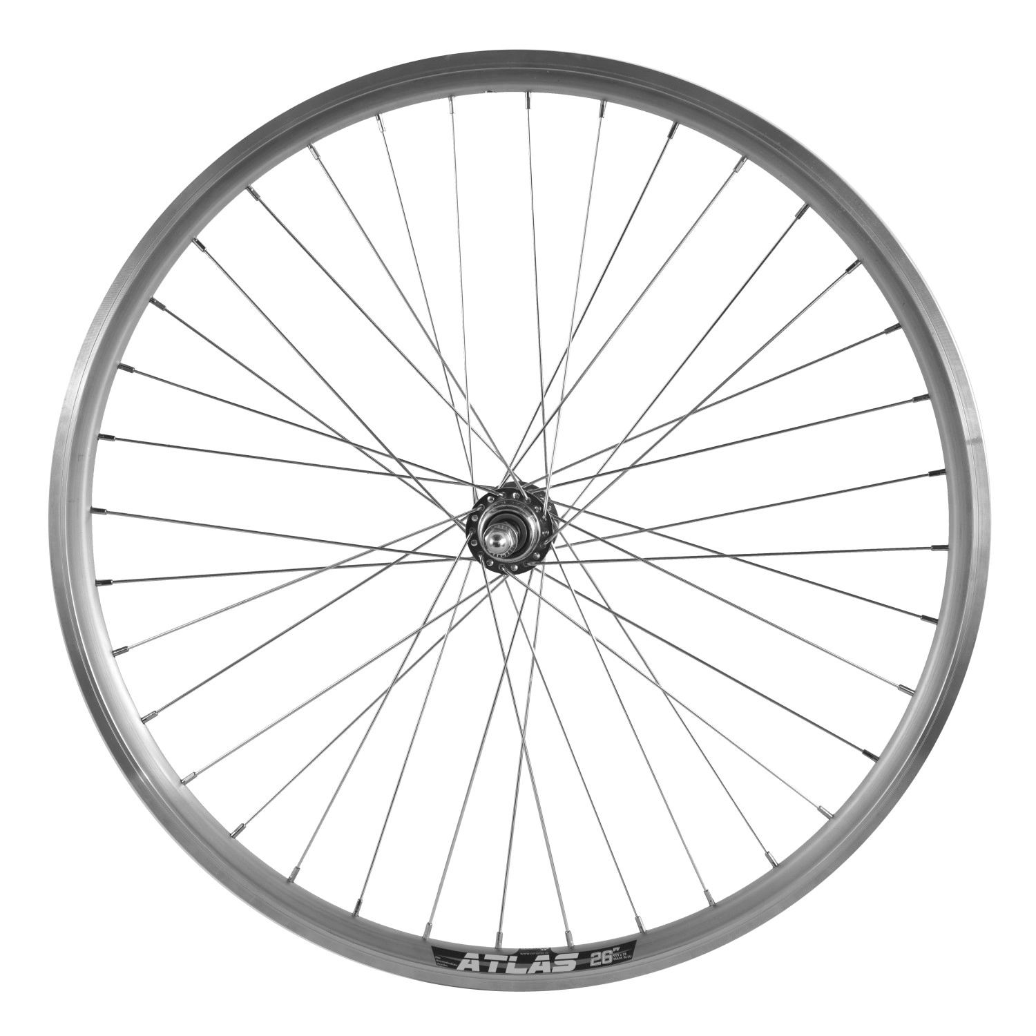 Roata spate Atlas 26", 559x18, Alu Dubla, argintie, V-Brake, CNC, 36H [1]