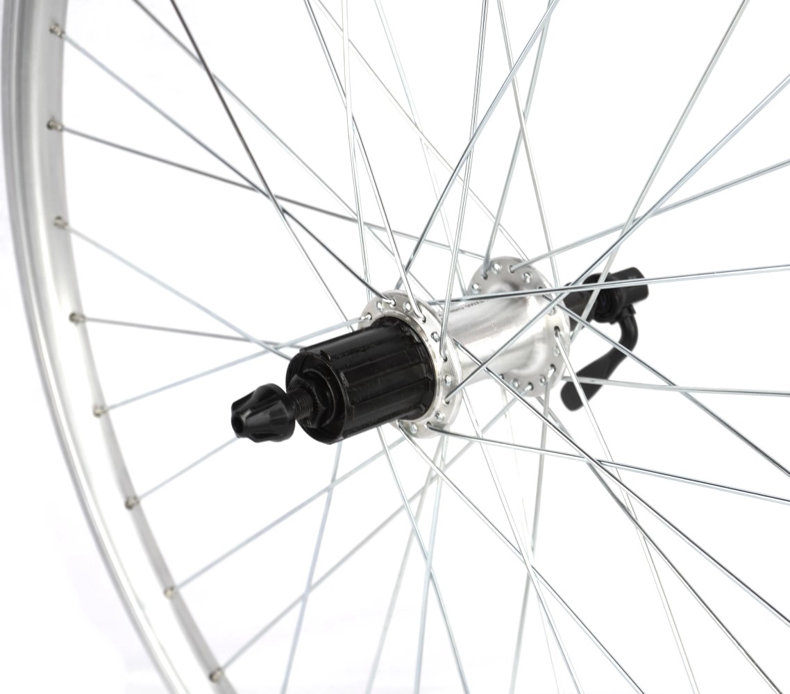 Roata spate Cerurim 26", 559x18, butuc Shimano, janta dubla aluminiu, argintie, V-Brake, CNC, 36H [2]