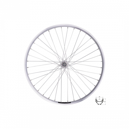 Piese biciclete - Roata spate Force Prime 26 559x21 Argintie 36h