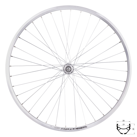 Piese biciclete - Roata spate Force Prime 28 622x21 Argintie 36h