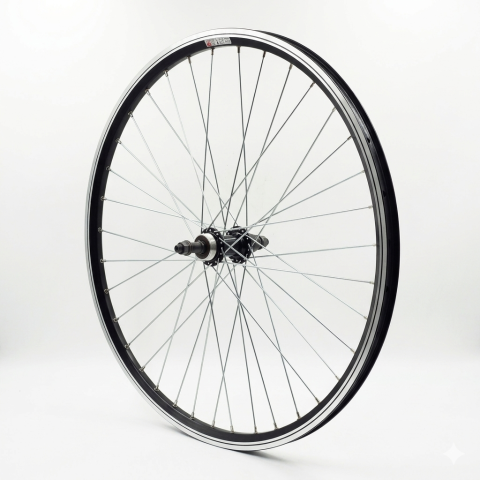 Piese biciclete - Roata spate, Remerx Dragon 622x19, janta dubla, simplu capsata, neagra, valva Av, 36 spite Sapim zinc, butuc alu, Quando A51R, f