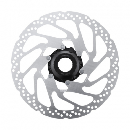 Piese biciclete - Disc frana Shimano RT-EM300-L, Center Lock, piulita cu caneluri interne si externe, 203mm