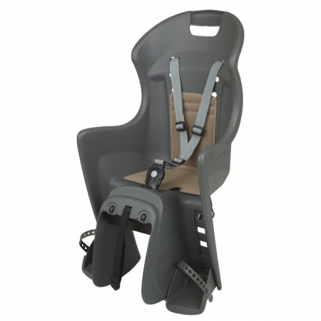 Scaun copii pentru bicicleta Dieffe Bikey Cool ELM, de spate, prindere pe portbagaj, Gri/Maro [0]
