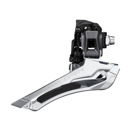 Piese biciclete - Schimbator fata Shimano GRX FD-RX810-F, 2x11 viteze, prindere directa, unghi CS 61-66, pt pinion 46-50T, CL 46mm