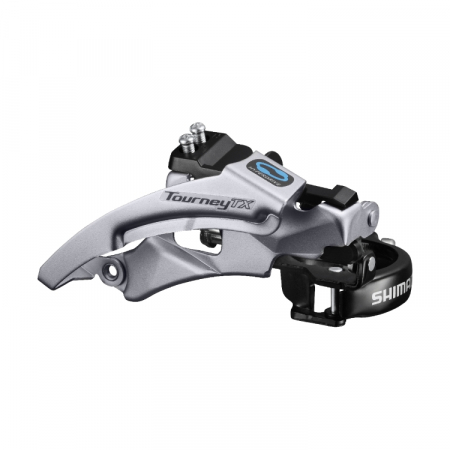 Piese biciclete - Schimbator fata Shimano Tourney FD-TX800-TS3, 3x7/8 vit, top swing, tragere dubla, colier 34.9mm (adaptoare 31.8/28.6)