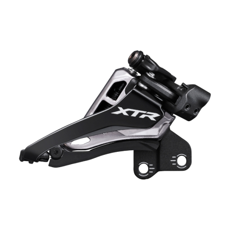 Piese biciclete - Schimbator fata Shimano XTR FD-M9100-E, 2x12 viteze, E-Type, fara BB plate, side swing, tragere prin fata, CS 66-69, CL 48.8/51.8mm, pt 38T