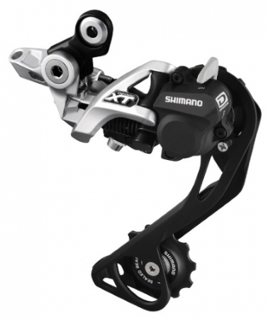 Schimbatoare pinioane - Schimbator spate Shimano Deore XT RD-M786-SGS, 10 viteze, top normal, Shadow Plus, prindere directa, argintiu