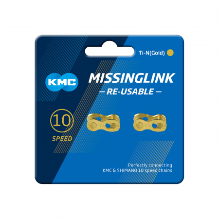 Zale rapide si nituri lant - Set 2 zale rapide lant KMC MissingLink 10R Gold Ti-N 10 viteze