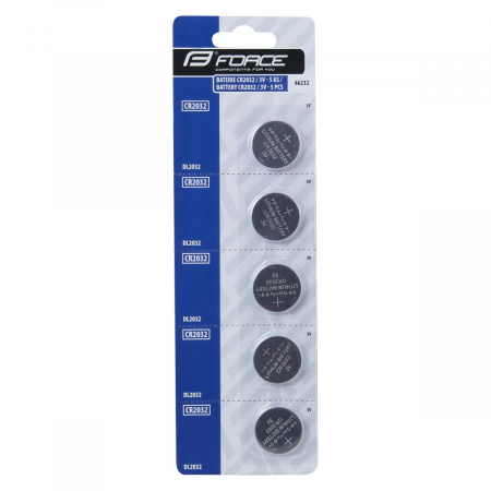 Baterii - Set 5 baterii CR2032 Force Lithium, 3V
