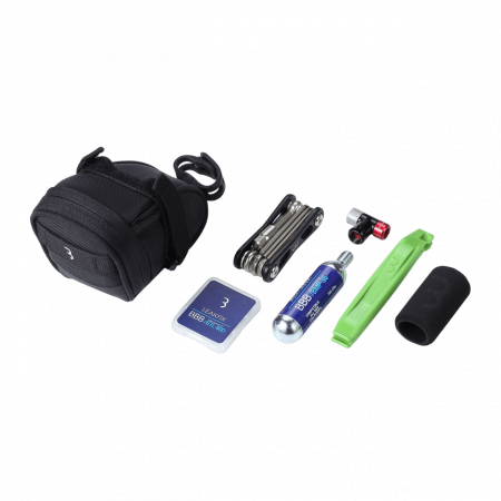 Genti bicicleta - Set borseta scule BBB BSB-58 CombiSet SpeedPack CO2 neagra 125 x 80 x 50mm