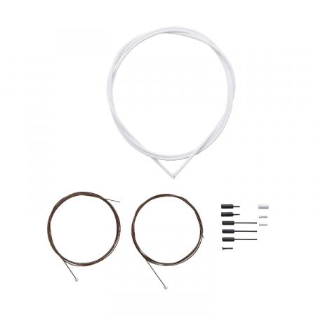 Set cabluri si camasi schimbator Shimano Road Polymer Coated Alb [1]