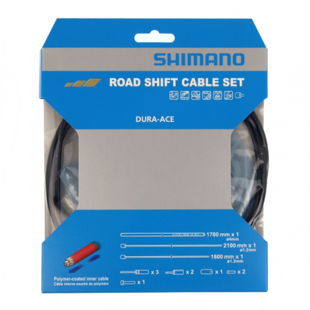 Piese biciclete - Set cabluri si camasi schimbator Shimano Road Polymer Coated Negru