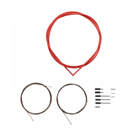 Set cabluri si camasi schimbator Shimano Road Polymer Coated Rosu [1]