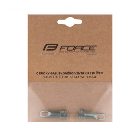 Set capacele ventil Presta cu cheita Force Aluminiu, argintiu [1]