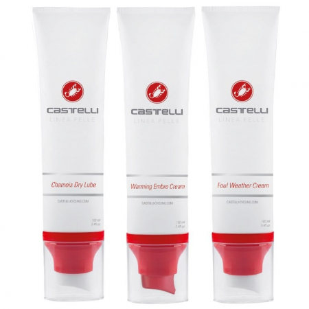 Set Creme Castelli Linea Pelle Combo Pack, Dry Lube + Warming Embro + Foul Weather [0]