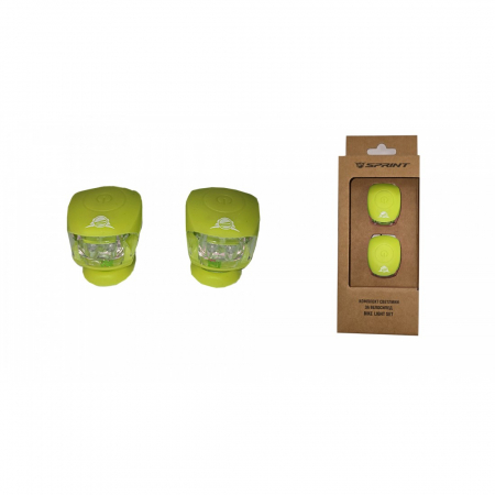 Accesorii - Set lumini fata/spate Sprint din silicon verde