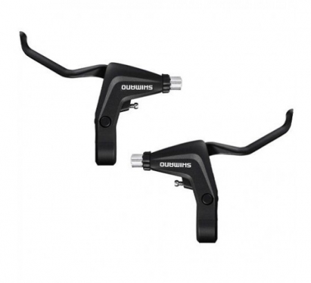Piese biciclete - Set manete frana Shimano Alivio BL-T4000, cu cabluri si camasi, Negru