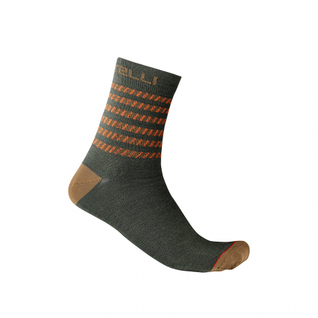 Sosete - Sosete Castelli Go 15, Kaki/Portocaliu, S/M, 36-39