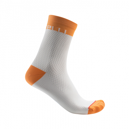 Sosete - Sosete Castelli Velocissima 12, de dama, Alb/Portocaliu, L/XL, 39-41
