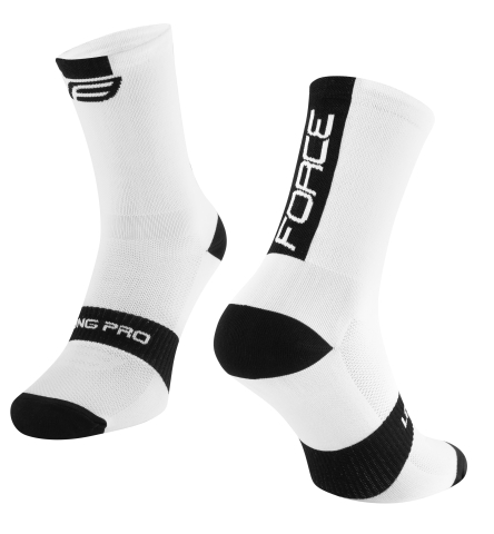 Sosete - Sosete Force Long Pro alb/negru, 42-46 (L/XL
