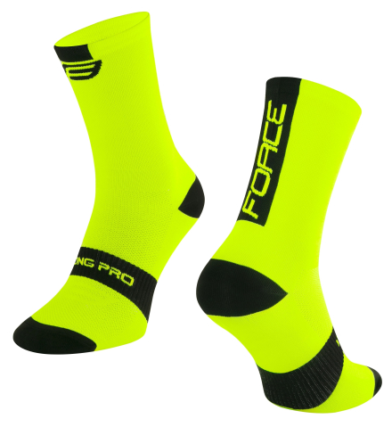 Imbracaminte ciclism - Sosete Force Long Pro galben fluo/negru, 36-41 (S/M)