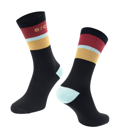 Imbracaminte ciclism - Sosete Force Stripe long negre L-XL (42-46)