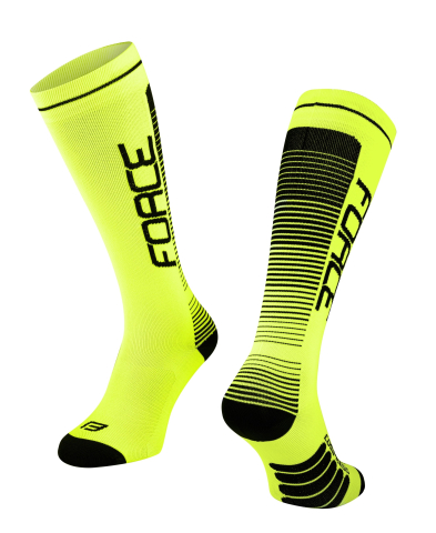 Sosete - Sosete lungi Force Compress, negru/fluo, S-M (36-41)