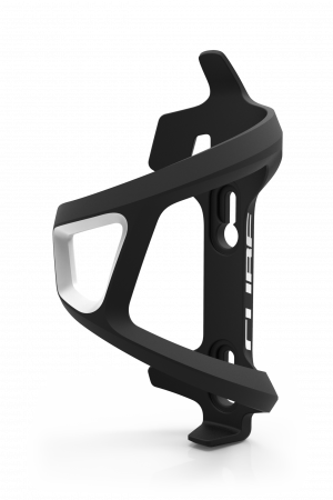 Accesorii - Suport bidon Cube Bottle Cage HPP Left-Hand Sidecage, Negru/Alb