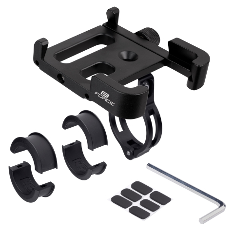 Accesorii - Suport telefon cu prindere pe ghidon Force Relo, reglabil, Negru