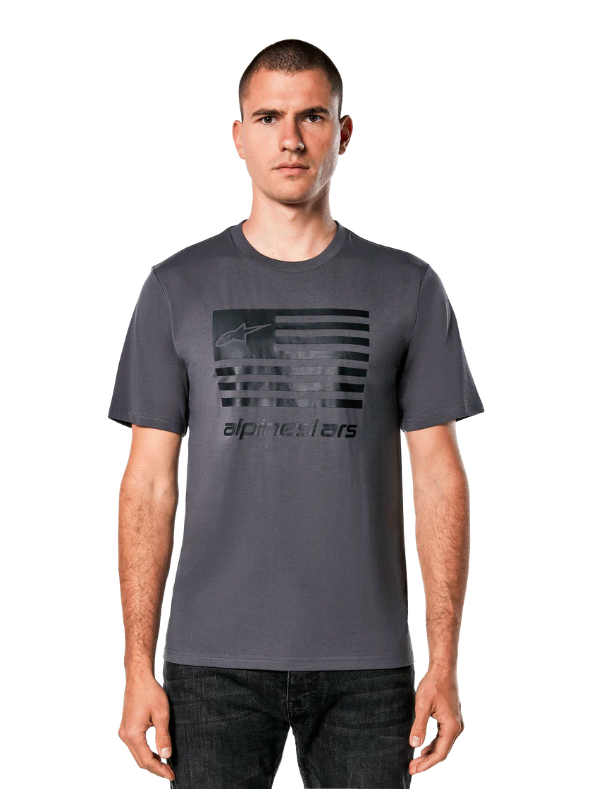Tricouri si bluze ciclism - Tricou Alpinestars Flag CSF Tee Charcoal/Black XXL