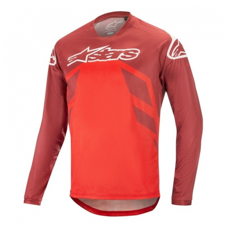 Tricouri cu maneca lunga - Tricou Alpinestars Racer V2 LS Burgundy/Red/White S