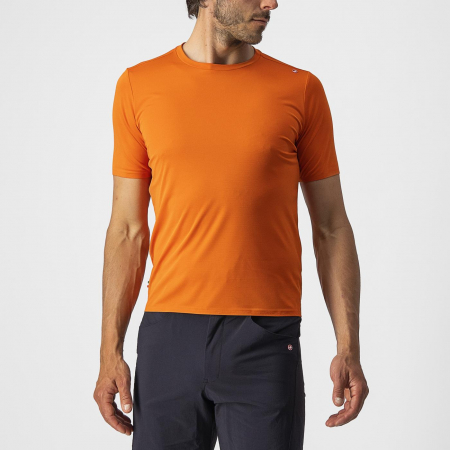 Imbracaminte ciclism - Tricou casual Castelli Tech 2 Tee, Portocaliu, M