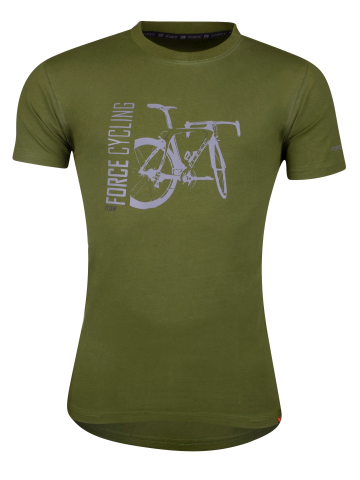 Imbracaminte ciclism - Tricou casual cu maneca scurta Force Flow Verde XL