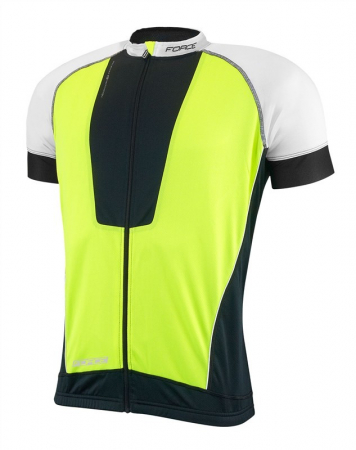 Tricouri si bluze ciclism - Tricou ciclism Force Air negru/alb/fluo S
