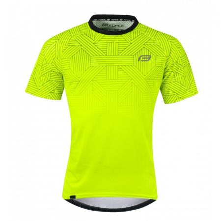 Tricouri si bluze ciclism - Tricou ciclism Force City, fluo/negru, L