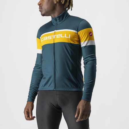 Tricou cu maneca lunga Castelli Passista, Turcoaz/Galben, L [0]
