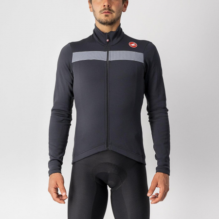 Tricou cu maneca lunga Castelli Puro 3, negru deschis/argintiu reflex, S [0]