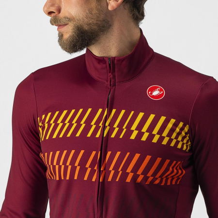Tricou cu maneca lunga Castelli Unlimited Thermal, Visiniu/Portocaliu, L [4]