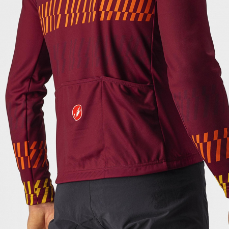 Tricou cu maneca lunga Castelli Unlimited Thermal, Visiniu/Portocaliu, L [2]