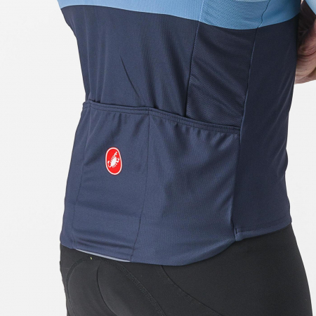 Tricou cu maneca scurta Castelli A Blocco, Bleu/Bleumarin/Portocaliu, L [2]