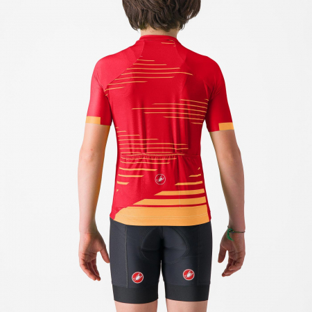 Tricou cu maneca scurta Castelli Aero Kid, pentru copii, rosu aprins/portocaliu, 10A [1]