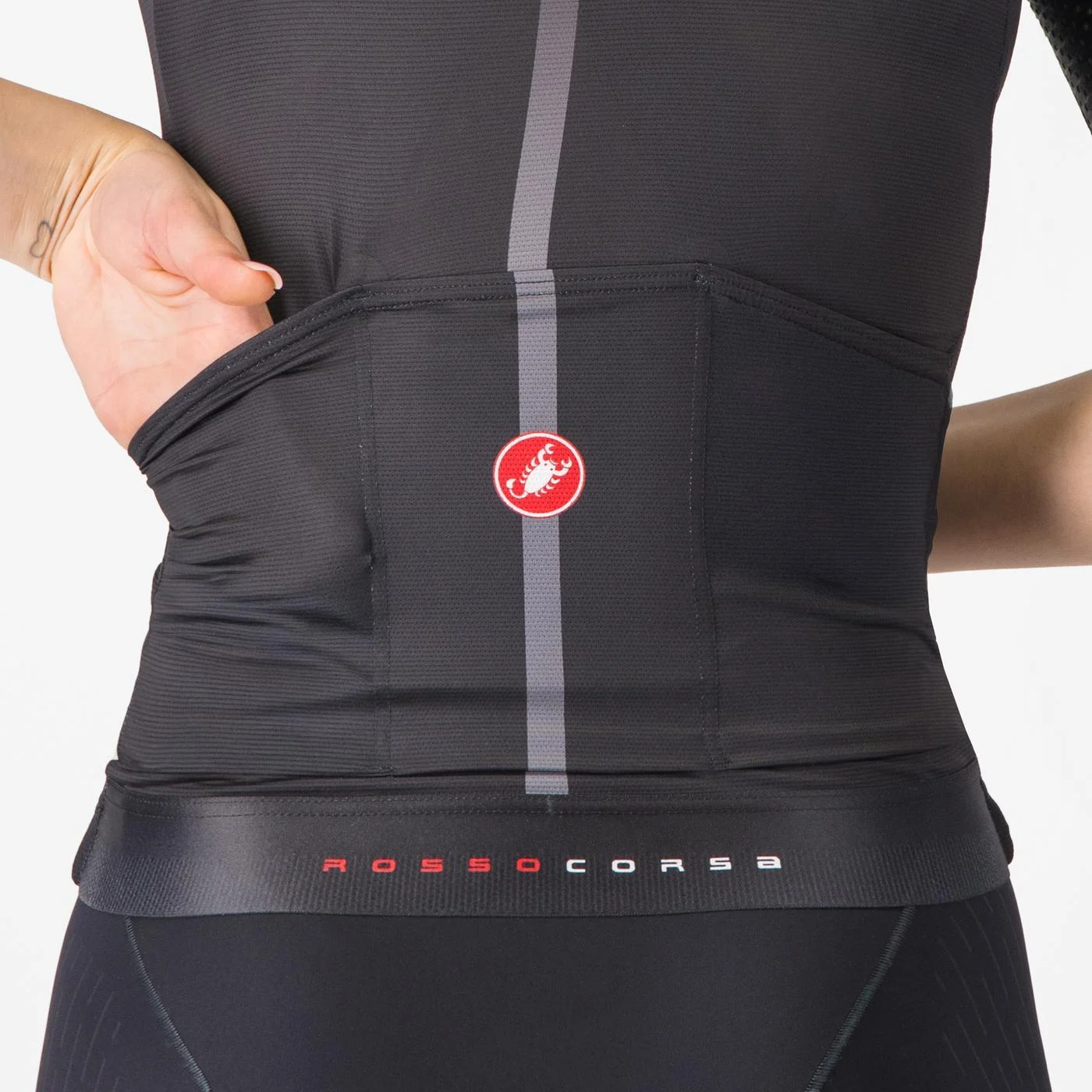 Tricou cu maneca scurta Castelli Aero PRO 8S W, pentru femei, negru, XS [7]