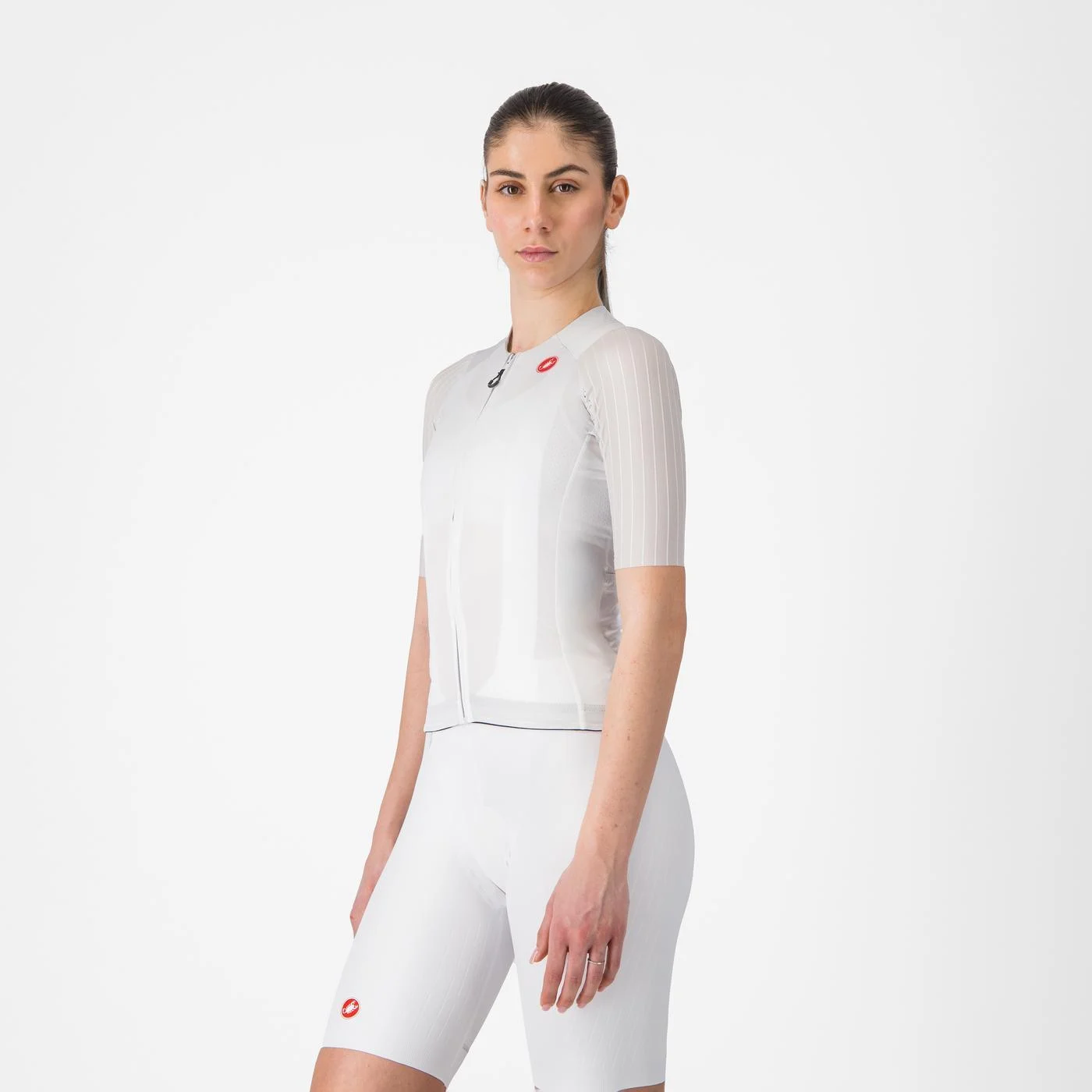 Tricouri si bluze de dama - Tricou cu maneca scurta Castelli Aero PRO 8S W, pentru femei, gri argintiu, L