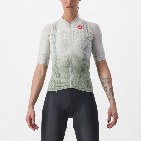 Tricouri si bluze de dama - Tricou cu maneca scurta Castelli Climber's 2.0 W, de dama, Alb/Vernil, S