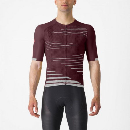 Tricouri si bluze ciclism - Tricou cu maneca scurta Castelli Climber's 4.0, Visiniu/Gri, XXL