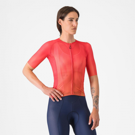 Tricou cu maneca scurta Castelli Climbers A/C W, pentru femei, rosu hibiscus, XS [0]