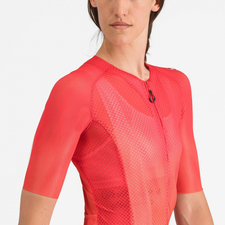 Tricou cu maneca scurta Castelli Climbers A/C W, pentru femei, rosu hibiscus, XS [3]