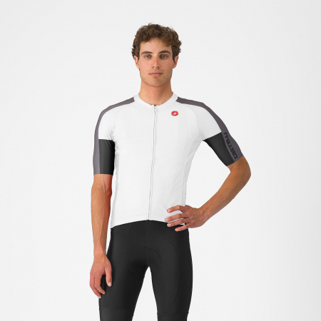 Tricou cu maneca scurta Castelli Entrata 6, pentru barbati, alb fildes/gri fumuriu-negru deschis, L [0]