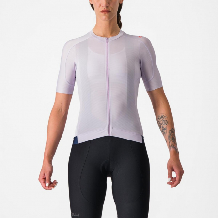 Tricouri si bluze de dama - Tricou cu maneca scurta Castelli Espresso W, pentru femei, violet pastel/mov nocturn inchis, M