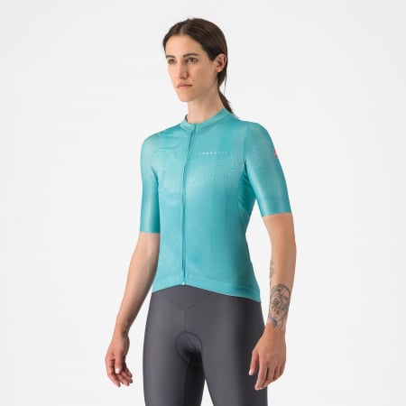 Tricouri cu maneca scurta - Tricou cu maneca scurta Castelli Fantasia, pentru femei, albastru piscina, M